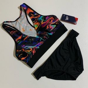 Reebok Women’s Colorful and Fluid 2-Piece Bikini Swimsuit-Size L NWT
